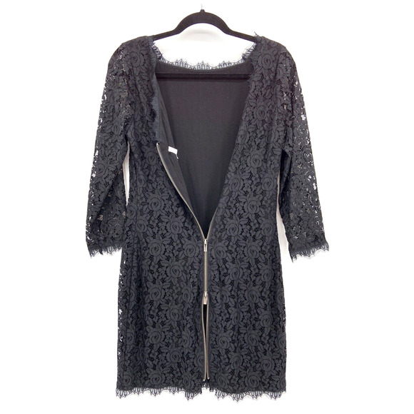 NWT DVF Diane Von Furstenberg Colleen Sheath Dress Sz 8 Black Lace Princess Cate - Picture 9 of 12